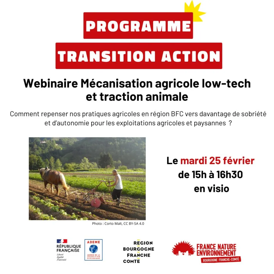 Webinaire “Mécanisation agricole low-tech & traction animale”